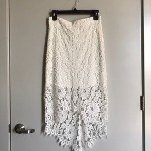 Alexis High Low White Lace Skirt